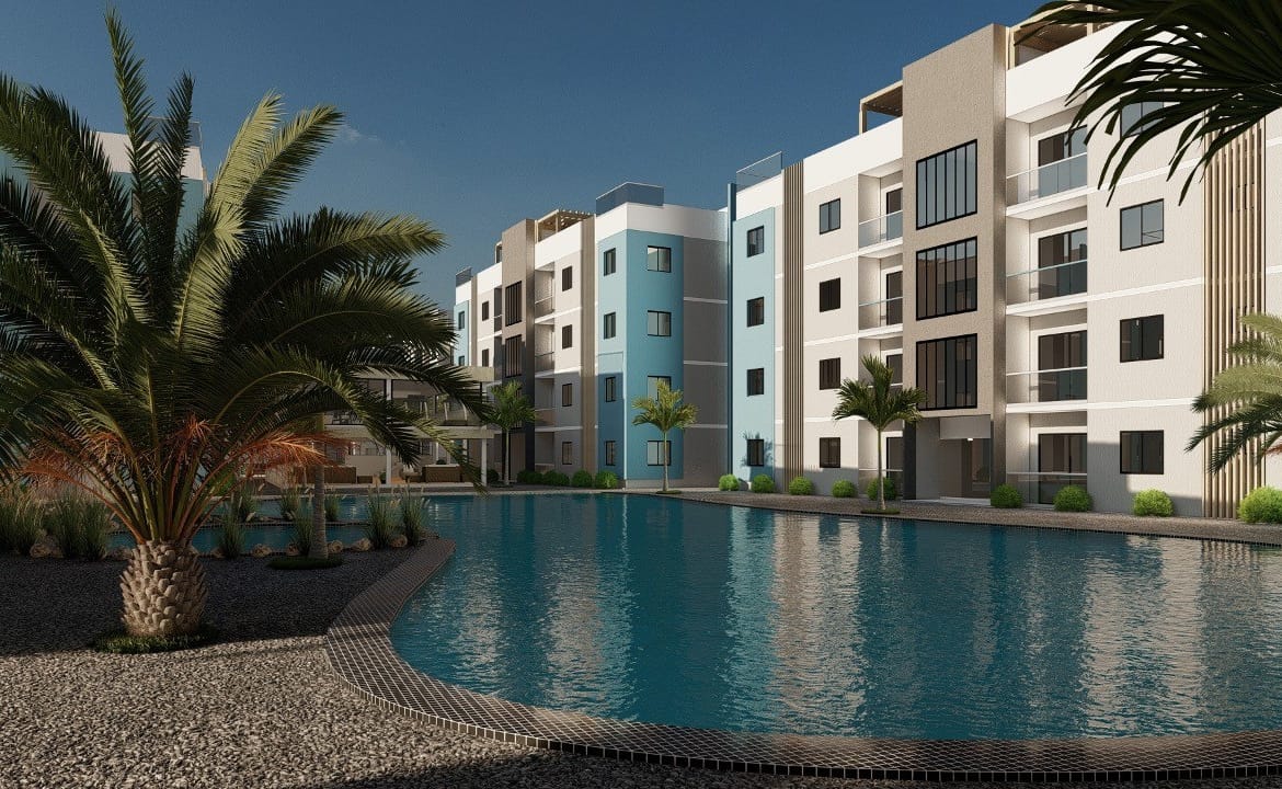 Apartamentos y en Bávaro Punta Cana, desde US$58,795 de 1,2 y 3 hab.