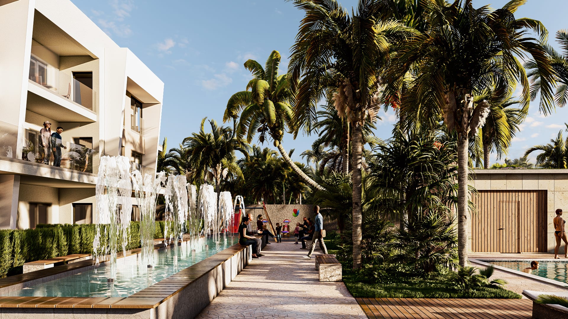 10_Calle peatonal zona infantil venta de casas en punta cana cerca de la playa
