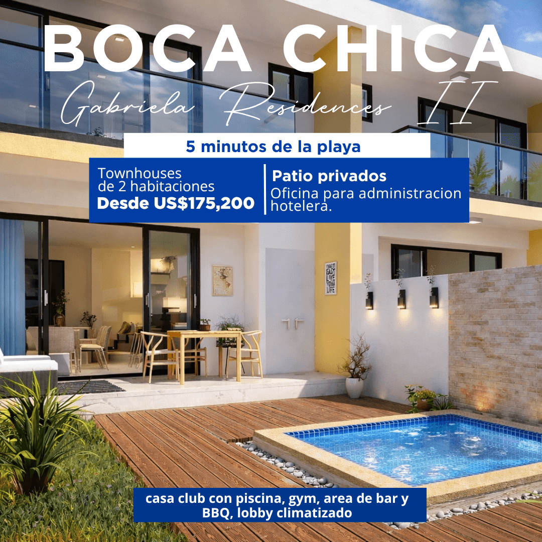 Townhouses en Boca Chica | En Venta desde US$175K – Gabriela Residences II